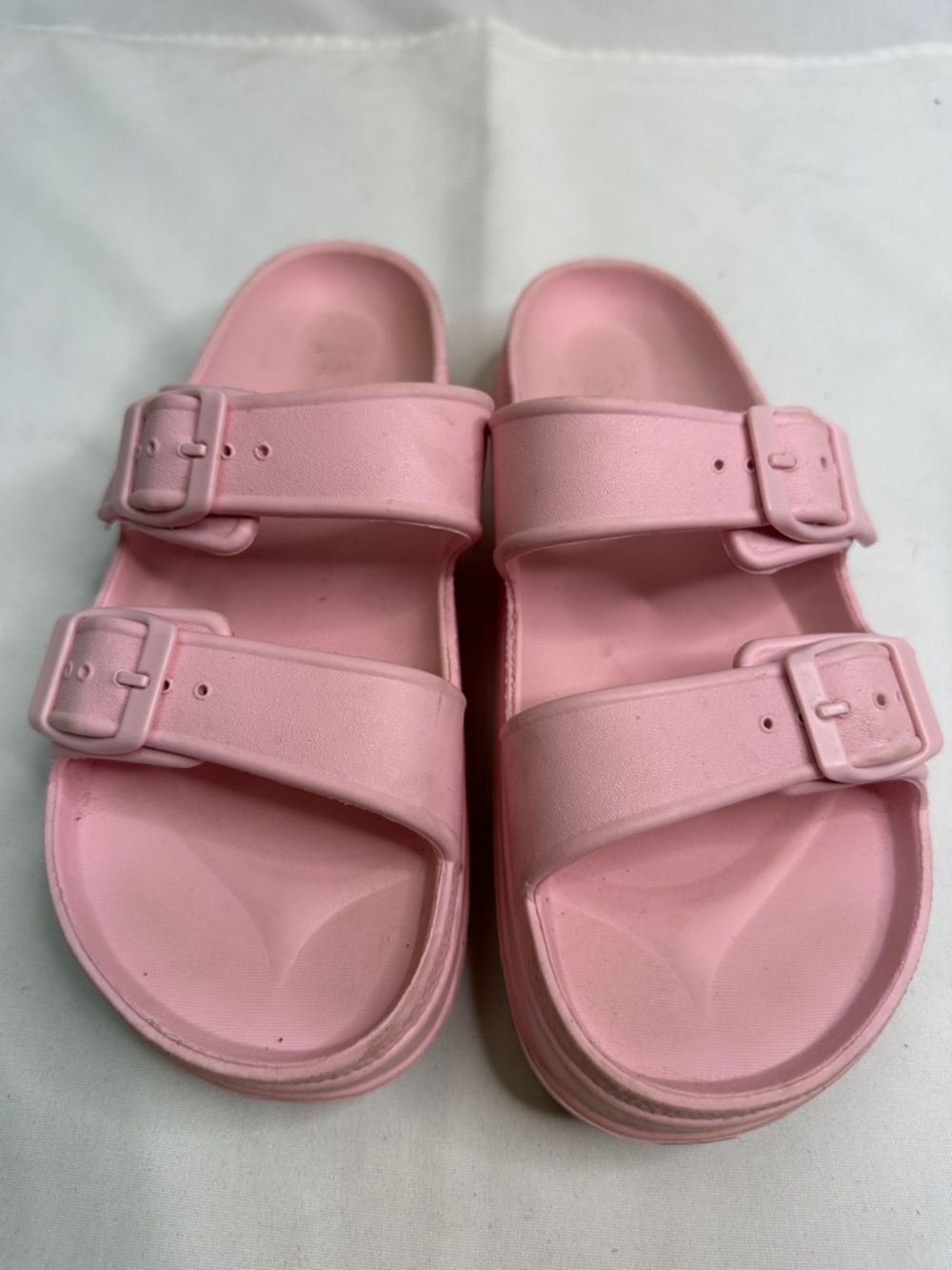 Target Pink Double-Strap Buckle Slide Sandals